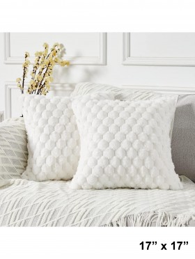 Pineapple Grid Soft Wool Fleece Feeling Cushion & Filler